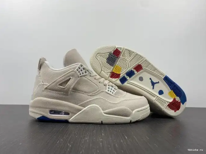 Reps TB DQ4909-100 Blank (W) Retro 4 Canvas Jordan 0529